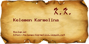 Kelemen Karmelina névjegykártya